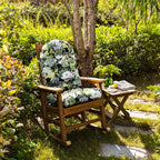 Floral High-Back Seat Cushion - Waterproof Outdoor Adirondack Chair Cushion for Patio Furniture with Tie, Vibrant Patterns, Premium Elastic Padding, Multi-Scenario Use