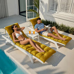 Outdoor Chaise Lounge Chair Cushion 72 x 22 x 4 Inches 100% Waterproof Polyester Patio Pool Lounge Chair Cushion for Outdoor Furniture with Ties