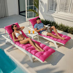 Outdoor Chaise Lounge Chair Cushion 72 x 22 x 4 Inches 100% Waterproof Polyester Patio Pool Lounge Chair Cushion for Outdoor Furniture with Ties
