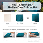 ARTPLAN 2-Piece Deep Seat Cushion Set with Backrest - Multiple Colors | All-Weather Outdoor Sofa Cushions for Sectionals & Patio Conversation Sets