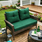 ARTPLAN Outdoor Loveseat Deep Seat Cushion Set, 46"x24"x4" Water Repellent Fade-Resistant Patio Cushions, Solution-Dyed Fabric with Removable Zipper Cover, High-Density Foam for Bench, Swing & Patio Furniture