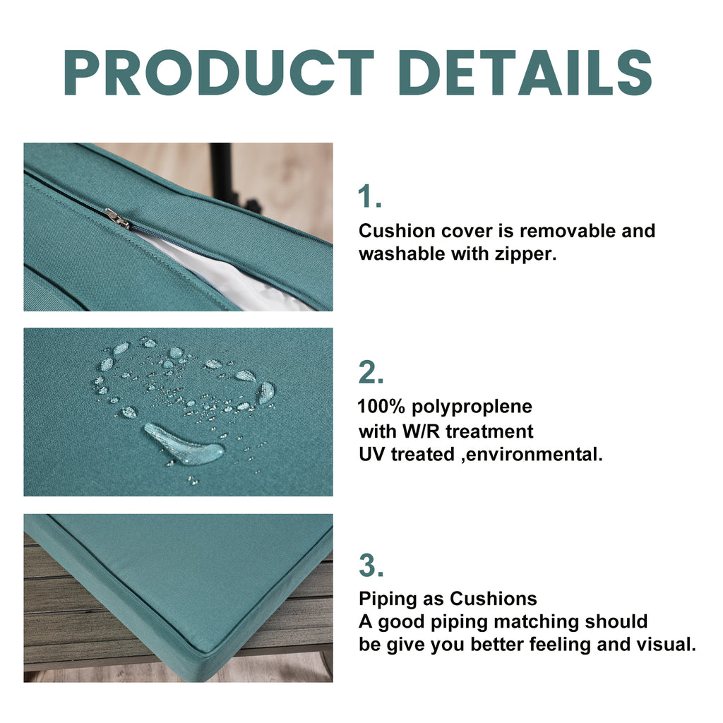 ARTPLAN Outdoor Cushions for Patio Furniture, 24x24x6" Thick Seat Cushion Set, Fade Resistant, Deep Seat Bottom and Back Cushion with Removable Cover