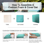 ARTPLAN 2-Piece Deep Seat Cushion Set with Backrest - Multiple Colors | All-Weather Outdoor Sofa Cushions for Sectionals & Patio Conversation Sets
