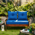 ARTPLAN Outdoor Loveseat Deep Seat Cushion Set, 46"x24"x4" Water Repellent Fade-Resistant Patio Cushions, Solution-Dyed Fabric with Removable Zipper Cover, High-Density Foam for Bench, Swing & Patio Furniture