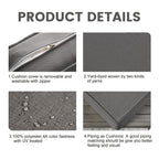 ARTPLAN Outdoor Deep Seat Slipcovers，Set of 2 24x24x6" 18x24 Olefin,Square Outdoor Cushion Cover, for Patio Funiture