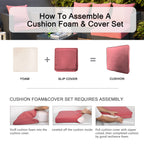 ARTPLAN 2-Piece Deep Seat Cushion Set with Backrest - Multiple Colors | All-Weather Outdoor Sofa Cushions for Sectionals & Patio Conversation Sets