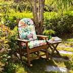 Floral High-Back Seat Cushion - Waterproof Outdoor Adirondack Chair Cushion for Patio Furniture with Tie, Vibrant Patterns, Premium Elastic Padding, Multi-Scenario Use