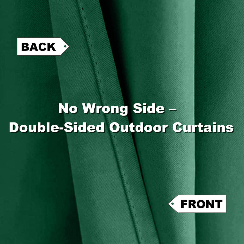 Waterproof Outdoor Curtains for Patio, Premium Thick Sunproof 90% Blackout Curtains with Rustproof Grommets for Porch, Pergola, Cabana, 2-Pack Set