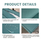 ARTPLAN Deep Seat Outdoor Cushion,Set 24"x24"x6" ,18x24" Bench Outdoor Chair Cushions, Polyester Fill Back for Patio Furniture ,Square
