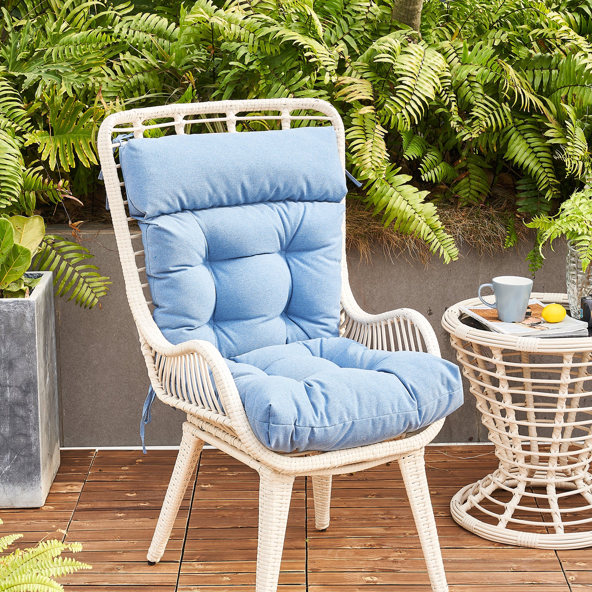ARTPLAN Adirondack Outdoor Chair Cushion, All Weather Patio Cushion, Wicker Tufted Pillow for Patio Furniture