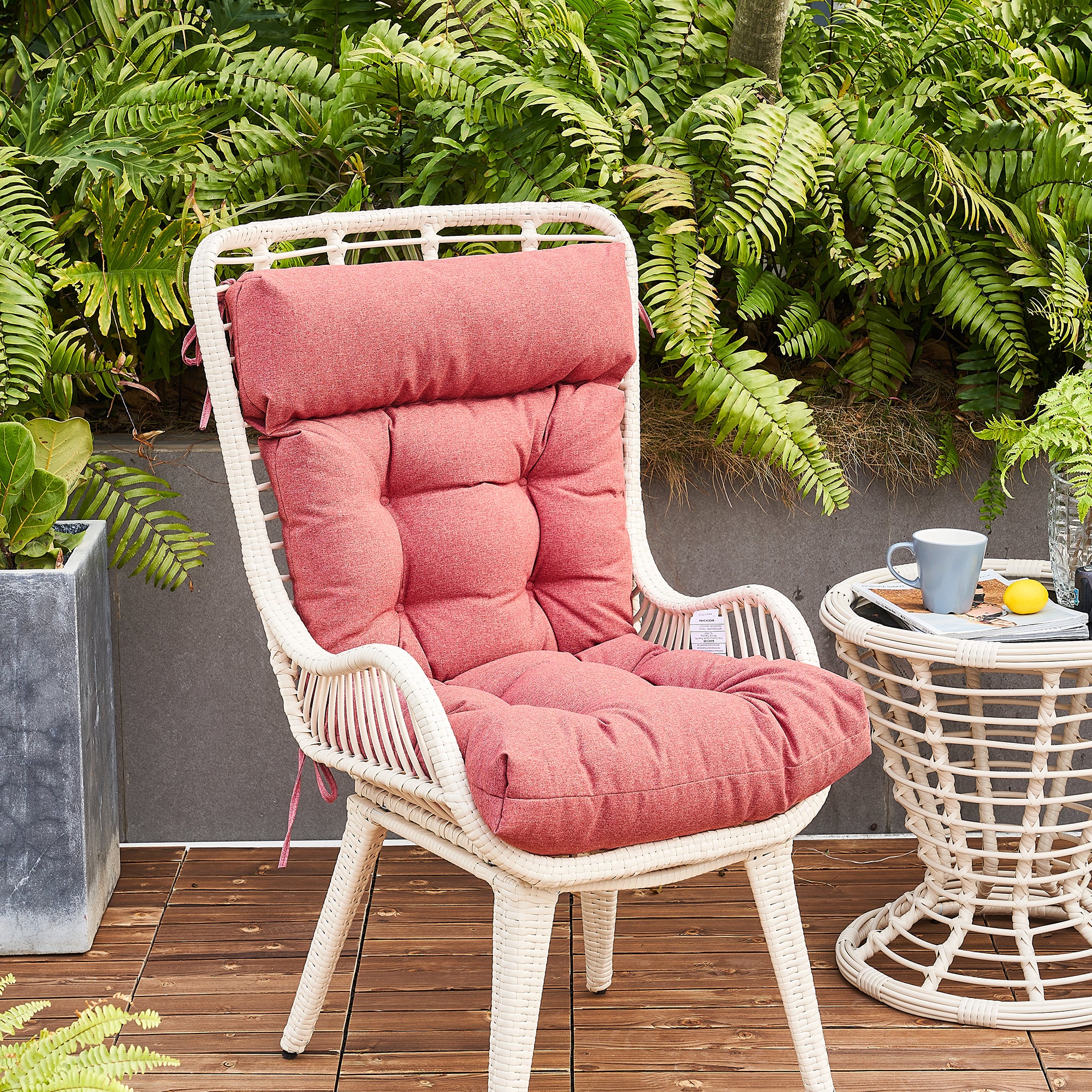 ARTPLAN Adirondack Outdoor Chair Cushion, All Weather Patio Cushion, Wicker Tufted Pillow for Patio Furniture