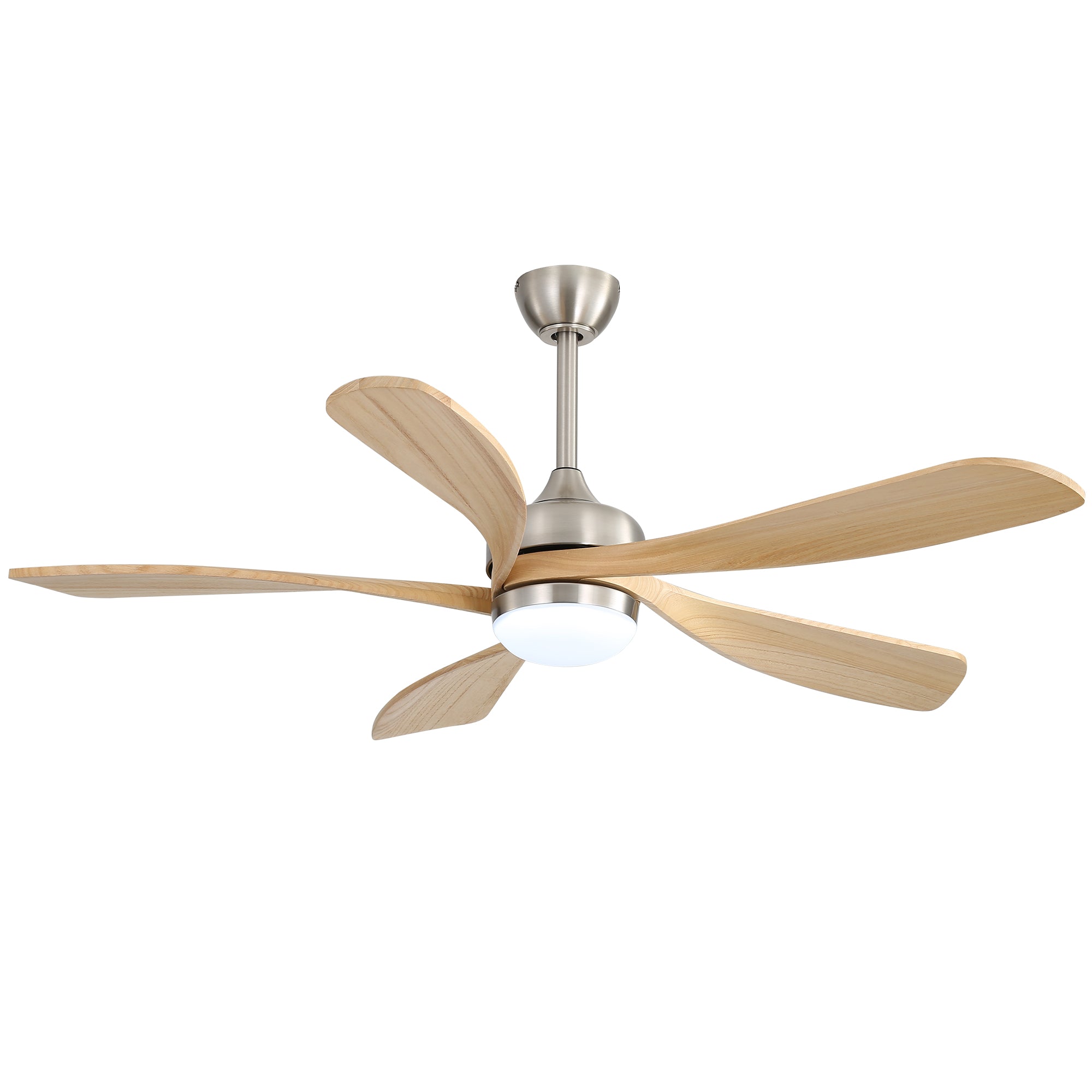 52 Inch Ceiling Fan with Light and Remote Control, 6-Speed Reversible Quiet DC Motor, 3 Color Temperatures LED Light, 3 Timer Settings, Adjustable Height for Large Room, Bedroom, Living Room (Walnut/Black/Orginal/White/Sakuragi)