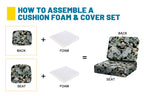 ARTPLAN Outdoor Deep Seat Slipcovers，Set of 2 24x24x6" 18x24 Olefin,Square Outdoor Cushion Cover, for Patio Funiture