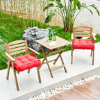 ARTPLAN Outdoor Seat Cushions,Pack of 2 Tufted  Patio Chair Pads 19x19x5 Inches Square Foam for Dining Chair