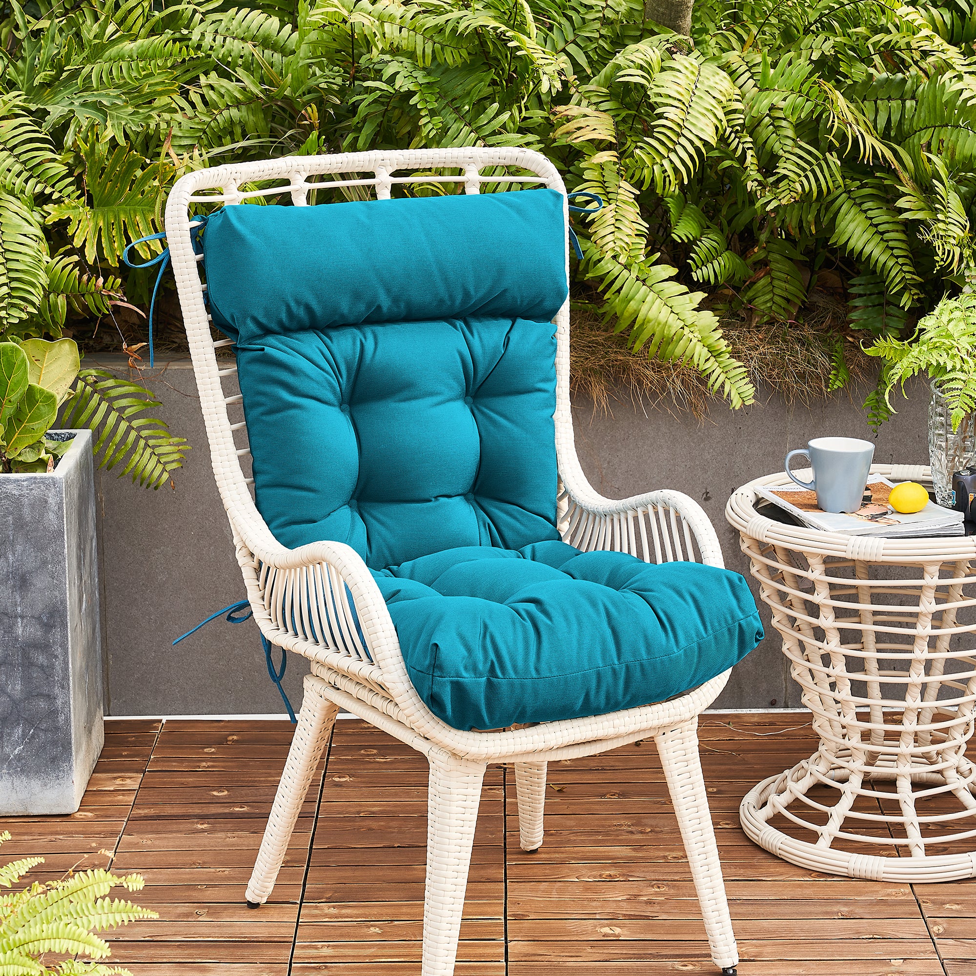 ARTPLAN Adirondack Outdoor Chair Cushion, All Weather Patio Cushion, Wicker Tufted Pillow for Patio Furniture