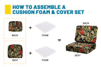 ARTPLAN Outdoor Deep Seat Slipcovers，Set of 2 24x24x6" 18x24 Olefin,Square Outdoor Cushion Cover, for Patio Funiture