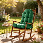 Patio Rocking Chair Cushion with Ties,48"x21"x4" Water Resistant Polyester High Back Replacement Pad, Thick Filled Outdoor Patio Cushions for Porch Deck Balcony Garden Seating