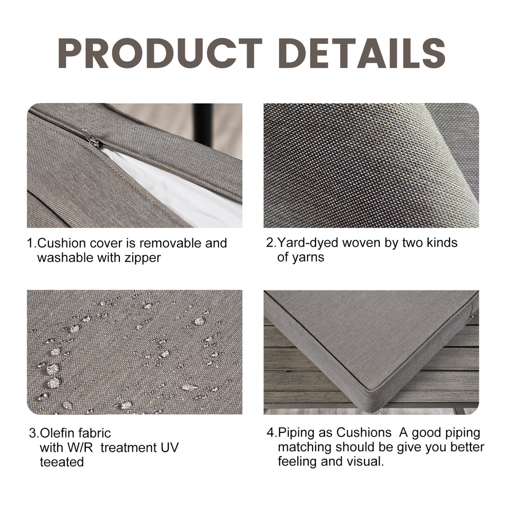 ARTPLAN Outdoor Deep Seat Slipcovers，Set of 2 24x24x6" 18x24 Olefin,Square Outdoor Cushion Cover, for Patio Funiture