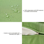 Outdoor Seat Cushion Set  24"W x 24"D x 4"T Waterproof & Fade Resistant Patio Furniture Cushions with Removable Zipper Cover, High-Resilience Foam for Chair Sofa Couch