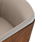 ARTPLAN Modern Dining Chair Faux Leather, Walnut Top Metal Legs Kitchen Seat，set of 1/set of 2