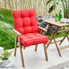 ARTPLAN Outdoor Seat Cushions,Pack of 2 Tufted  Patio Chair Pads 19x19x5 Inches Square Foam for Dining Chair