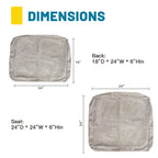 ARTPLAN Outdoor Deep Seat Slipcovers，Set of 2 24x24x6" 18x24 Olefin,Square Outdoor Cushion Cover, for Patio Funiture