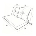 ARTPLAN Outdoor Loveseat Deep Seat Cushion Set, 46"x24"x4" Water Repellent Fade-Resistant Patio Cushions, Solution-Dyed Fabric with Removable Zipper Cover, High-Density Foam for Bench, Swing & Patio Furniture