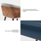 ARTPLAN Modern Dining Chair Faux Leather, Walnut Top Metal Legs Kitchen Seat，set of 1/set of 2
