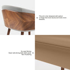 ARTPLAN Modern Dining Chair Faux Leather, Walnut Top Metal Legs Kitchen Seat，set of 1/set of 2