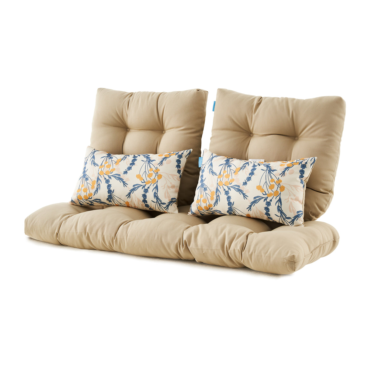 ARTPLAN 5 Piece Patio Loveseat Bench Cushion Set, Wicker Outdoor Pillow Pads ,44"19"4",19"19"4"