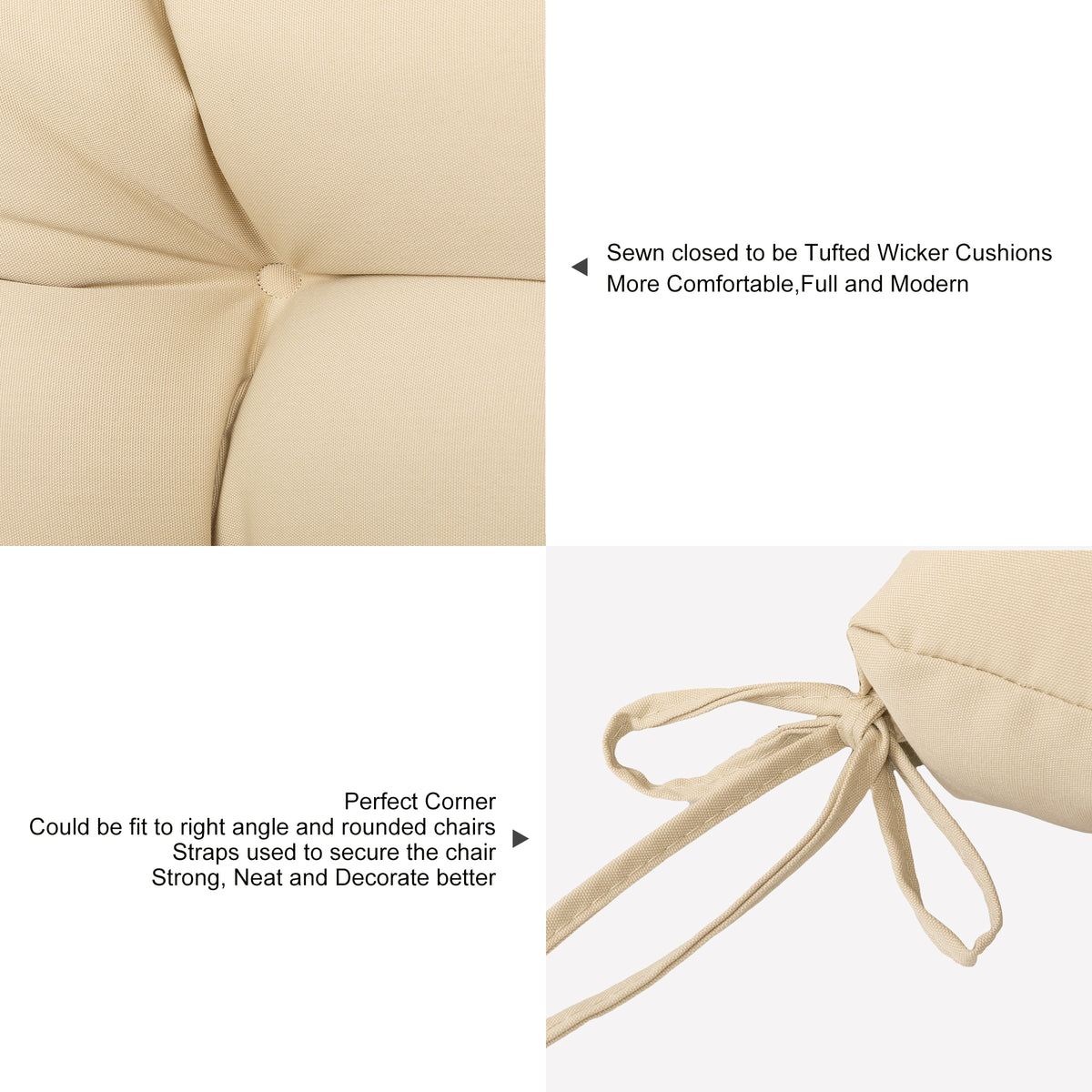 ARTPLAN 5 Piece Patio Loveseat Bench Cushion Set, Wicker Outdoor Pillow Pads ,44"19"4",19"19"4"