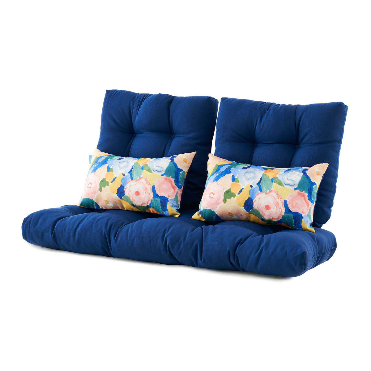 ARTPLAN 5 Piece Patio Loveseat Bench Cushion Set, Wicker Outdoor Pillow Pads ,44"19"4",19"19"4"