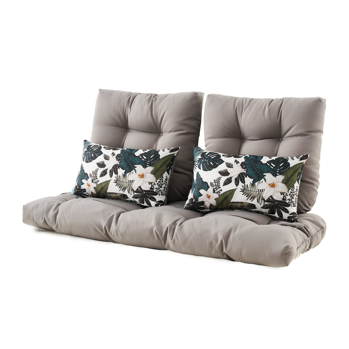 ARTPLAN 5 Piece Patio Loveseat Bench Cushion Set, Wicker Outdoor Pillow Pads ,44"19"4",19"19"4"