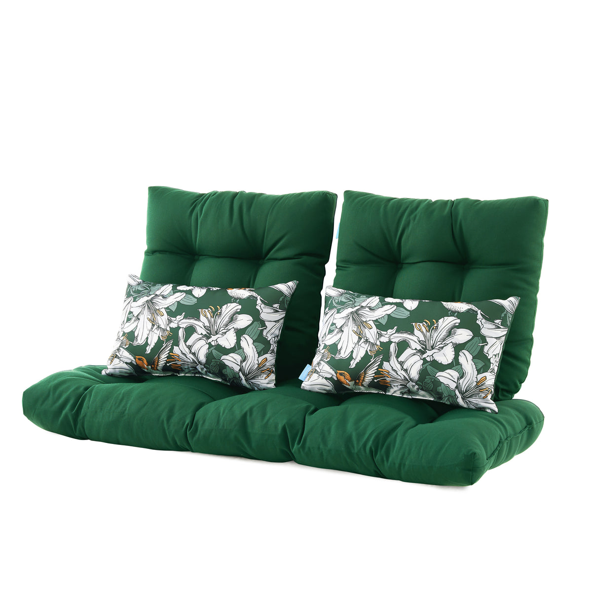 ARTPLAN 5 Piece Patio Loveseat Bench Cushion Set, Wicker Outdoor Pillow Pads ,44"19"4",19"19"4"