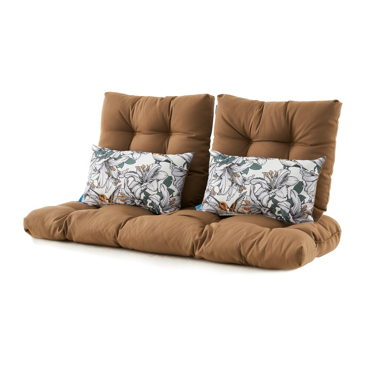 ARTPLAN 5 Piece Patio Loveseat Bench Cushion Set, Wicker Outdoor Pillow Pads ,44"19"4",19"19"4"