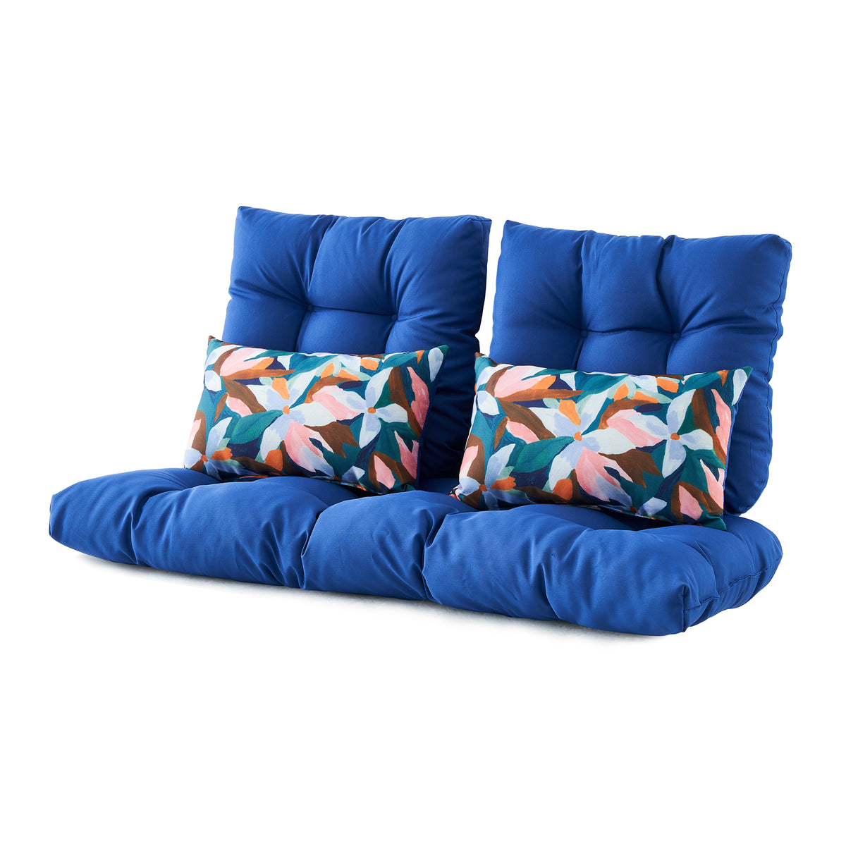 ARTPLAN 5 Piece Patio Loveseat Bench Cushion Set, Wicker Outdoor Pillow Pads ,44"19"4",19"19"4"