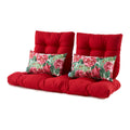 ARTPLAN 5 Piece Patio Loveseat Bench Cushion Set, Wicker Outdoor Pillow Pads ,44"19"4",19"19"4"