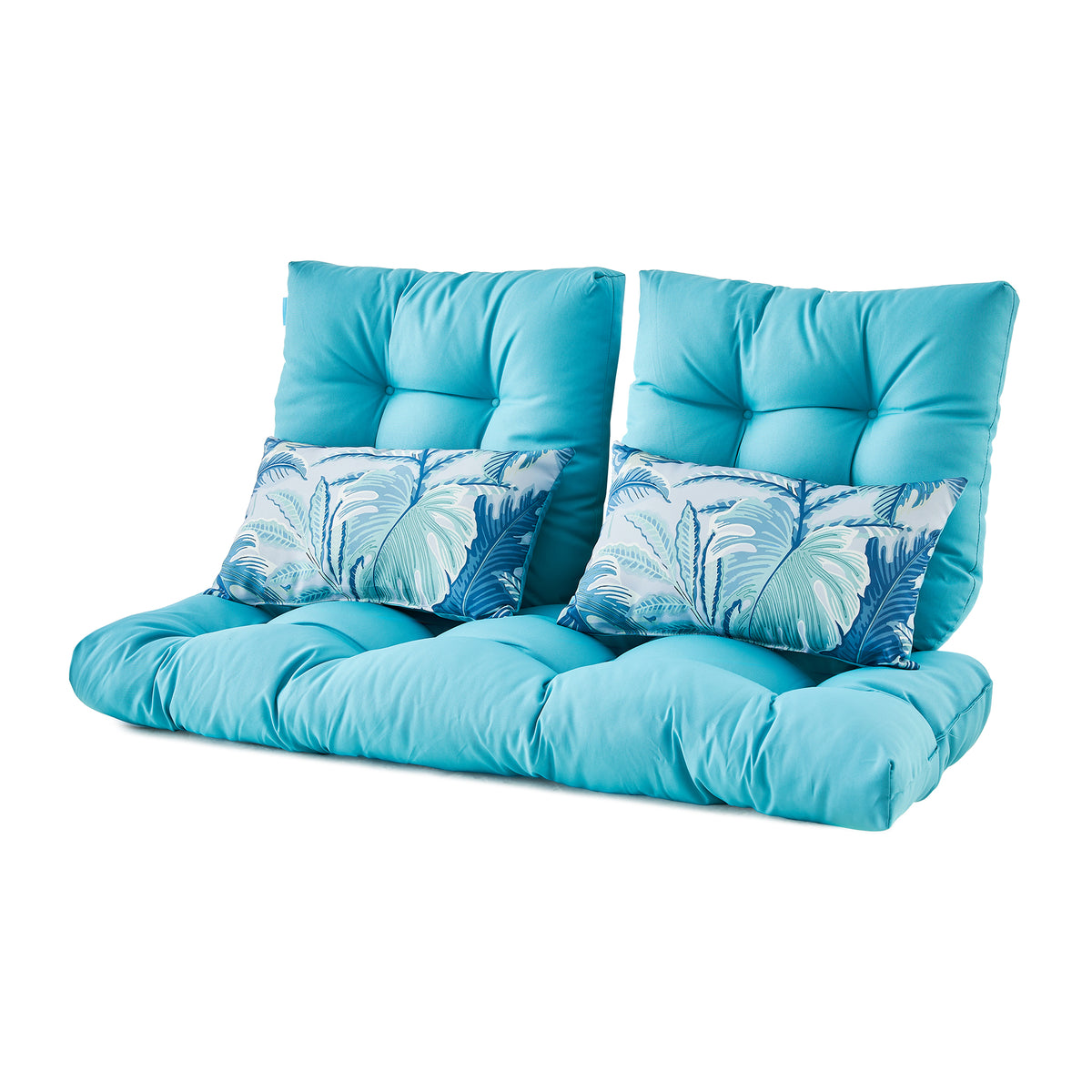 ARTPLAN 5 Piece Patio Loveseat Bench Cushion Set, Wicker Outdoor Pillow Pads ,44"19"4",19"19"4"