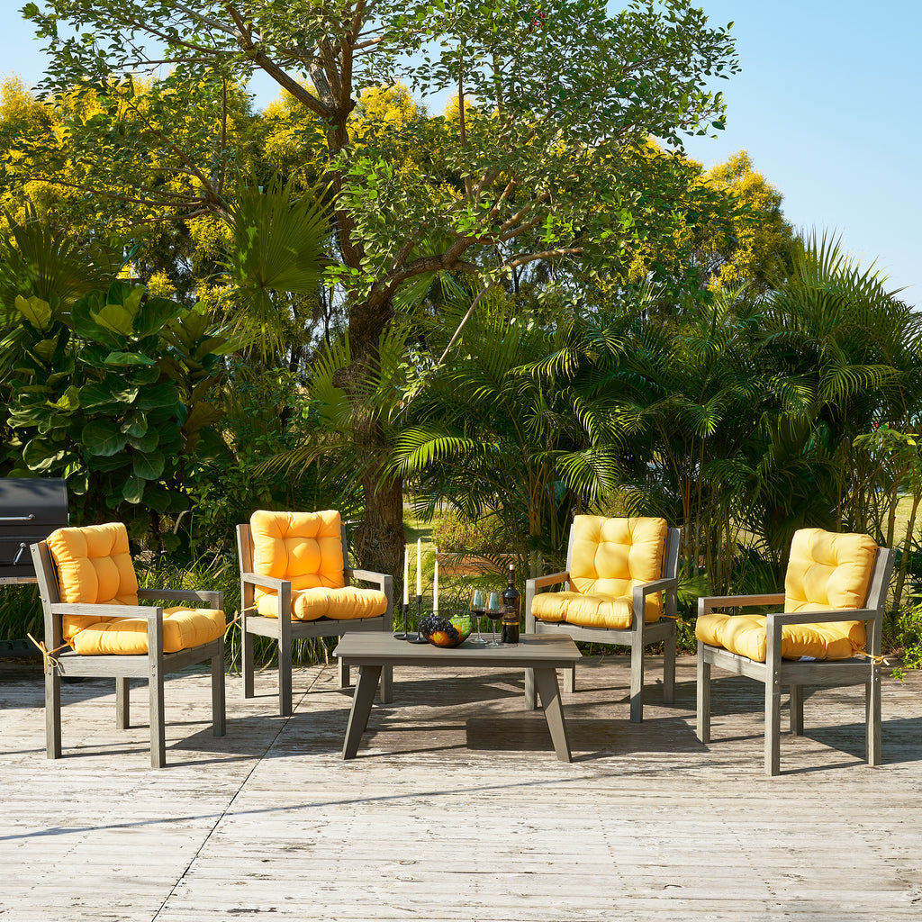 ARTPLAN Outdoor Chair Cushions,40"x20"x4",Low BackTufted Thick Outdoor Wicker Lawn Seat Cushion with Ties for Patio Furniture