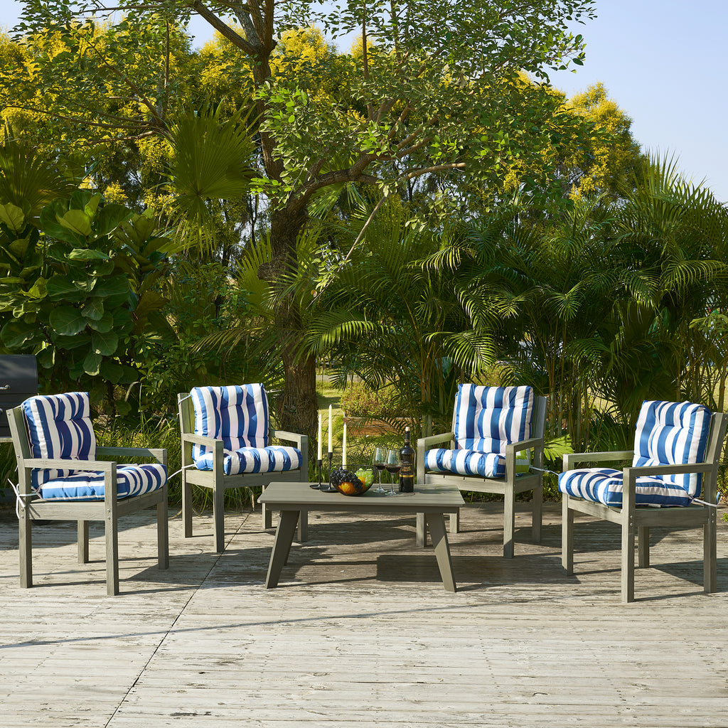 ARTPLAN Outdoor Chair Cushions,40"x20"x4",Low BackTufted Thick Outdoor Wicker Lawn Seat Cushion with Ties for Patio Furniture,Floral