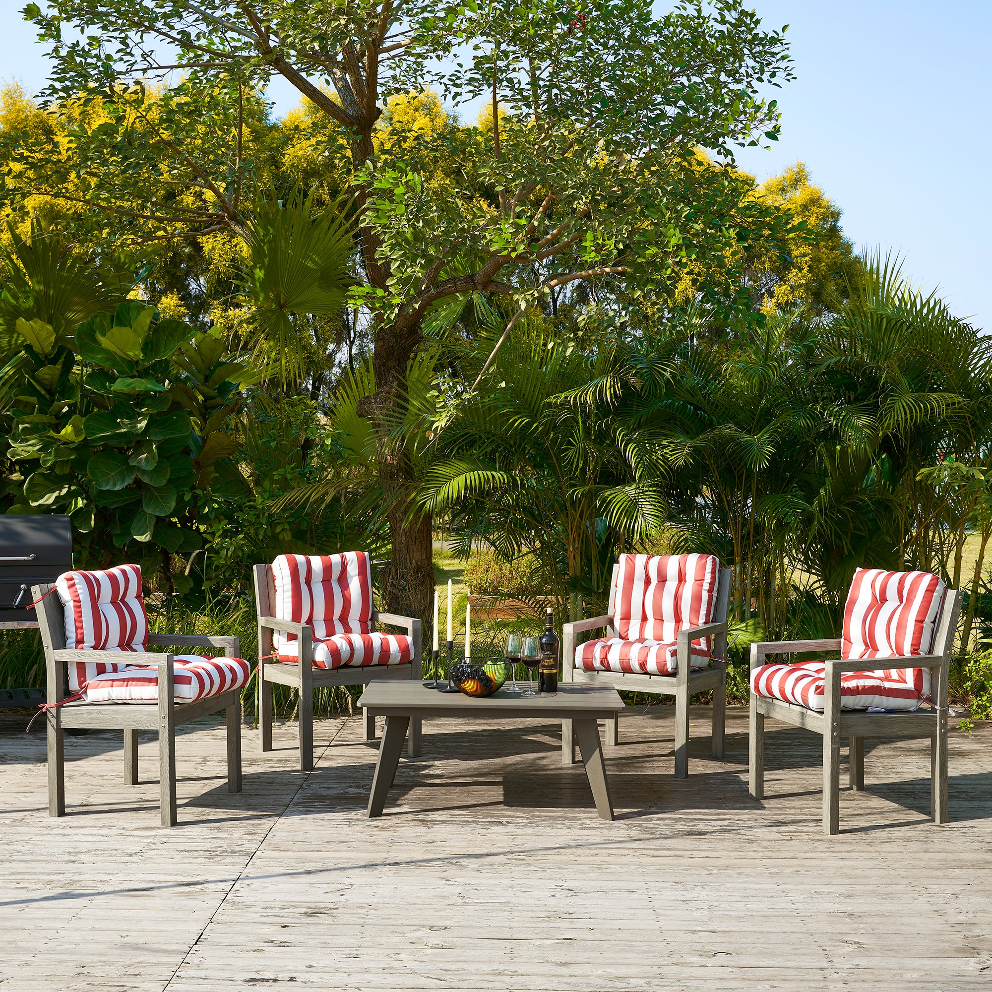 ARTPLAN Outdoor Chair Cushions,40"x20"x4",Low BackTufted Thick Outdoor Wicker Lawn Seat Cushion with Ties for Patio Furniture,Floral