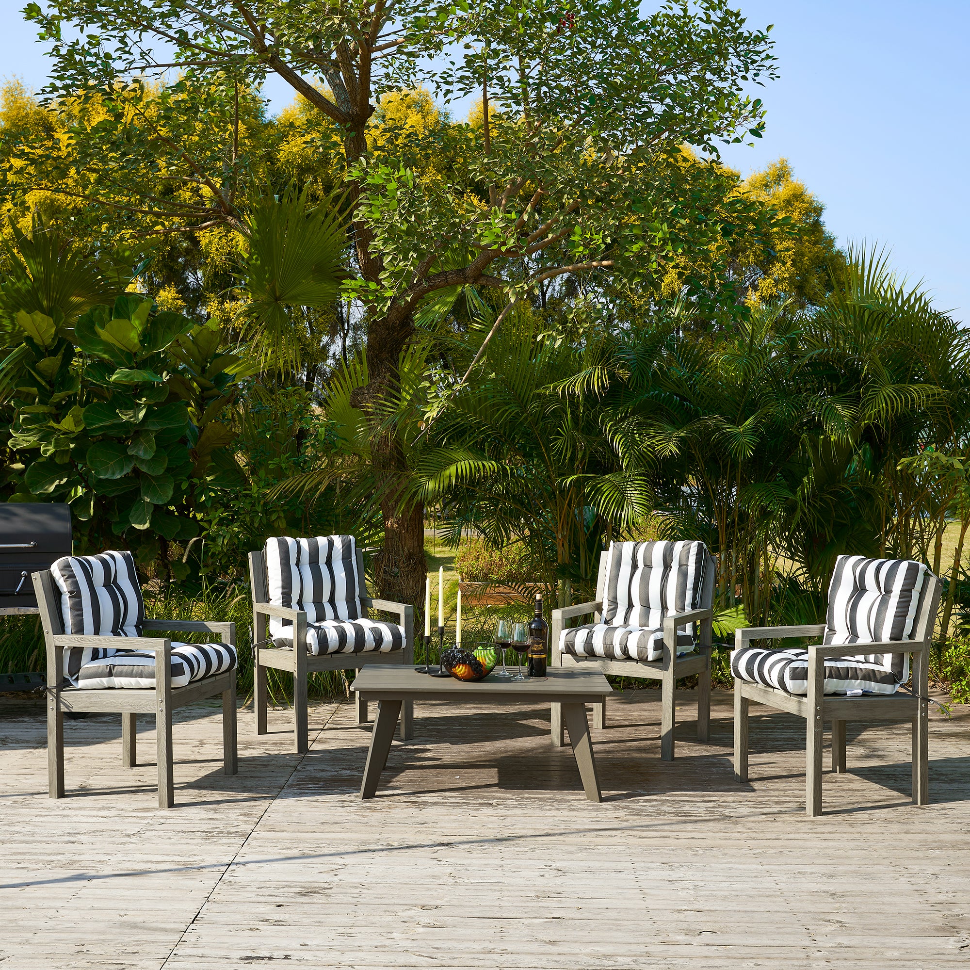 ARTPLAN Outdoor Chair Cushions,40"x20"x4",Low BackTufted Thick Outdoor Wicker Lawn Seat Cushion with Ties for Patio Furniture,Floral