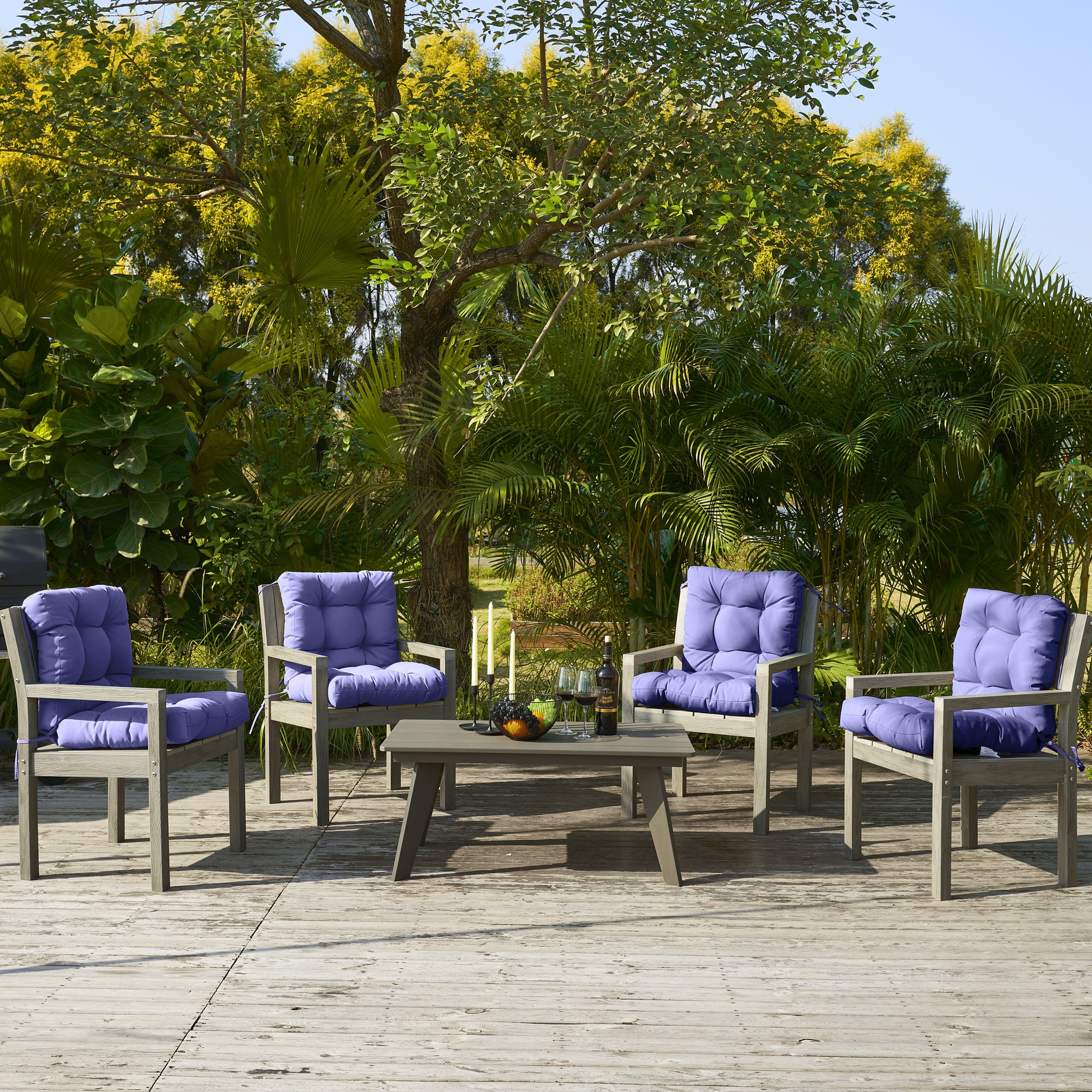 ARTPLAN Outdoor Chair Cushions,40"x20"x4",Low BackTufted Thick Outdoor Wicker Lawn Seat Cushion with Ties for Patio Furniture