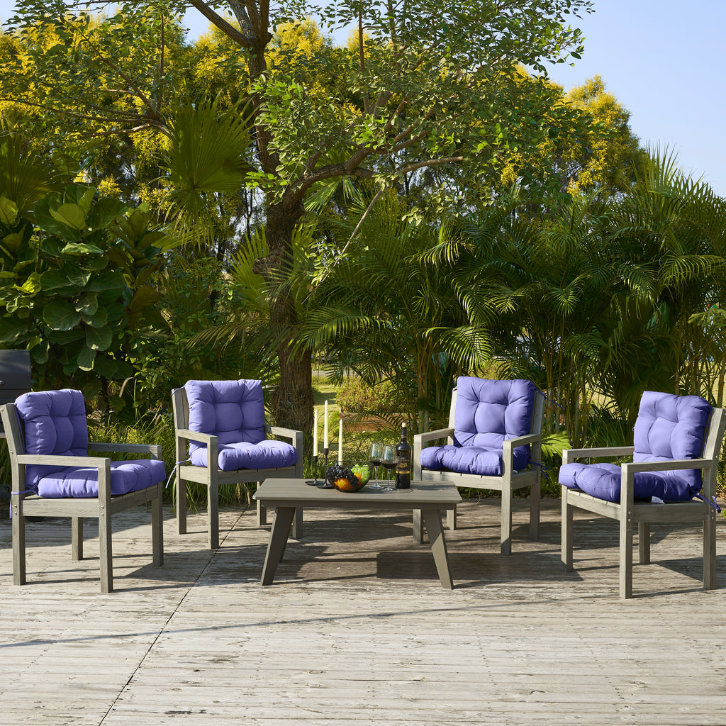 ARTPLAN Outdoor Chair Cushions,40"x20"x4",Low BackTufted Thick Outdoor Wicker Lawn Seat Cushion with Ties for Patio Furniture