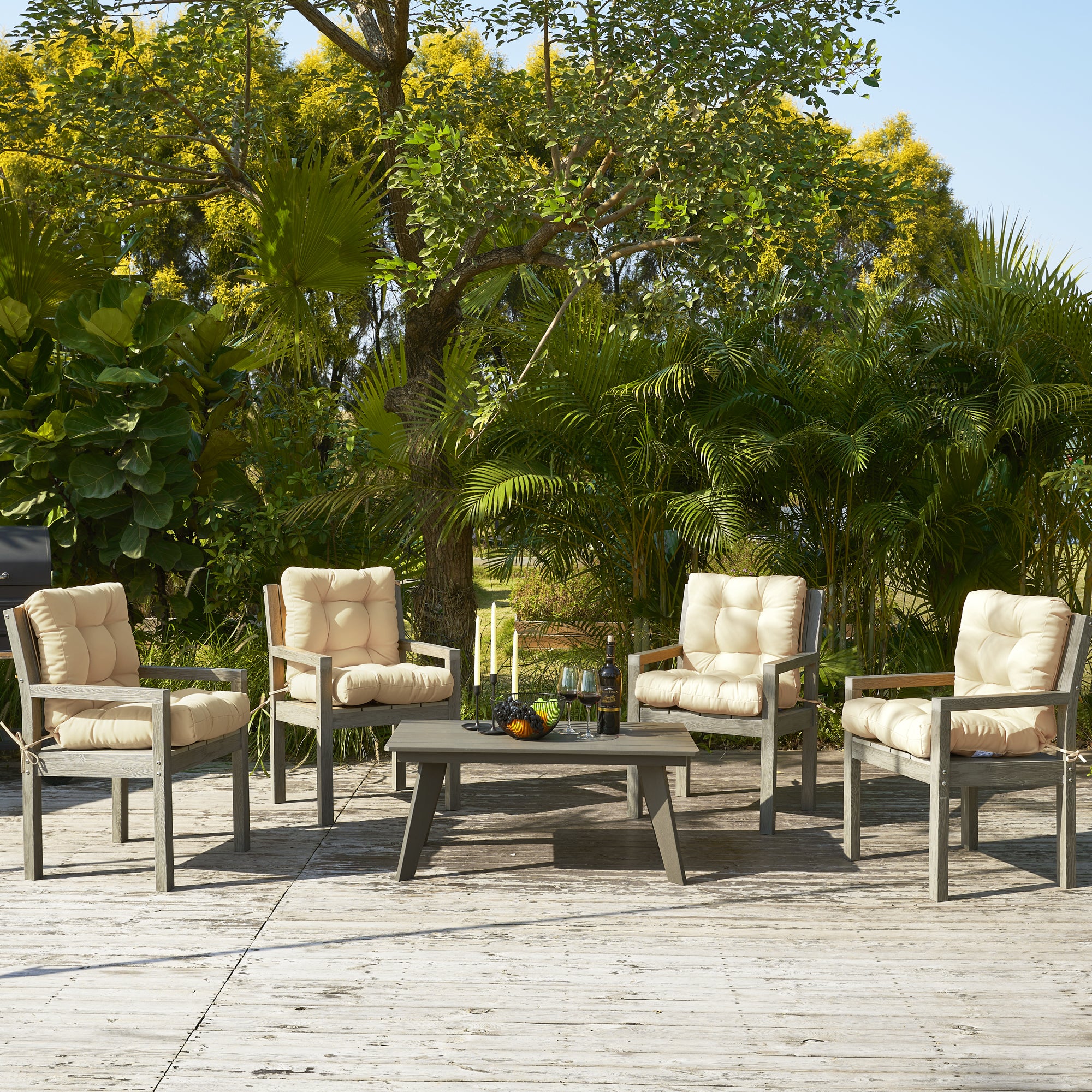 ARTPLAN Outdoor Chair Cushions,40"x20"x4",Low BackTufted Thick Outdoor Wicker Lawn Seat Cushion with Ties for Patio Furniture