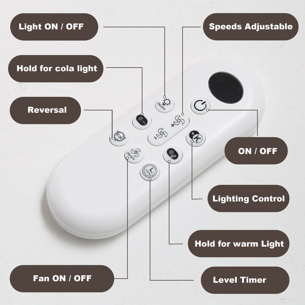 Ceiling Fans with Lights and Remote - 52 Inch Flush Mount Ceiling Fan with Noiseless Reversible DC Motor Timer LED Ceiling Fan for Bedroom Living Room Dining Room