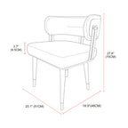 ARTPLAN Walnut Leather Dining Chair - Modern Upholstered Kitchen Chair with High-Resilience Foam Cushion, Stainless Steel Gold Frame for Dining Room, Easy Assembly