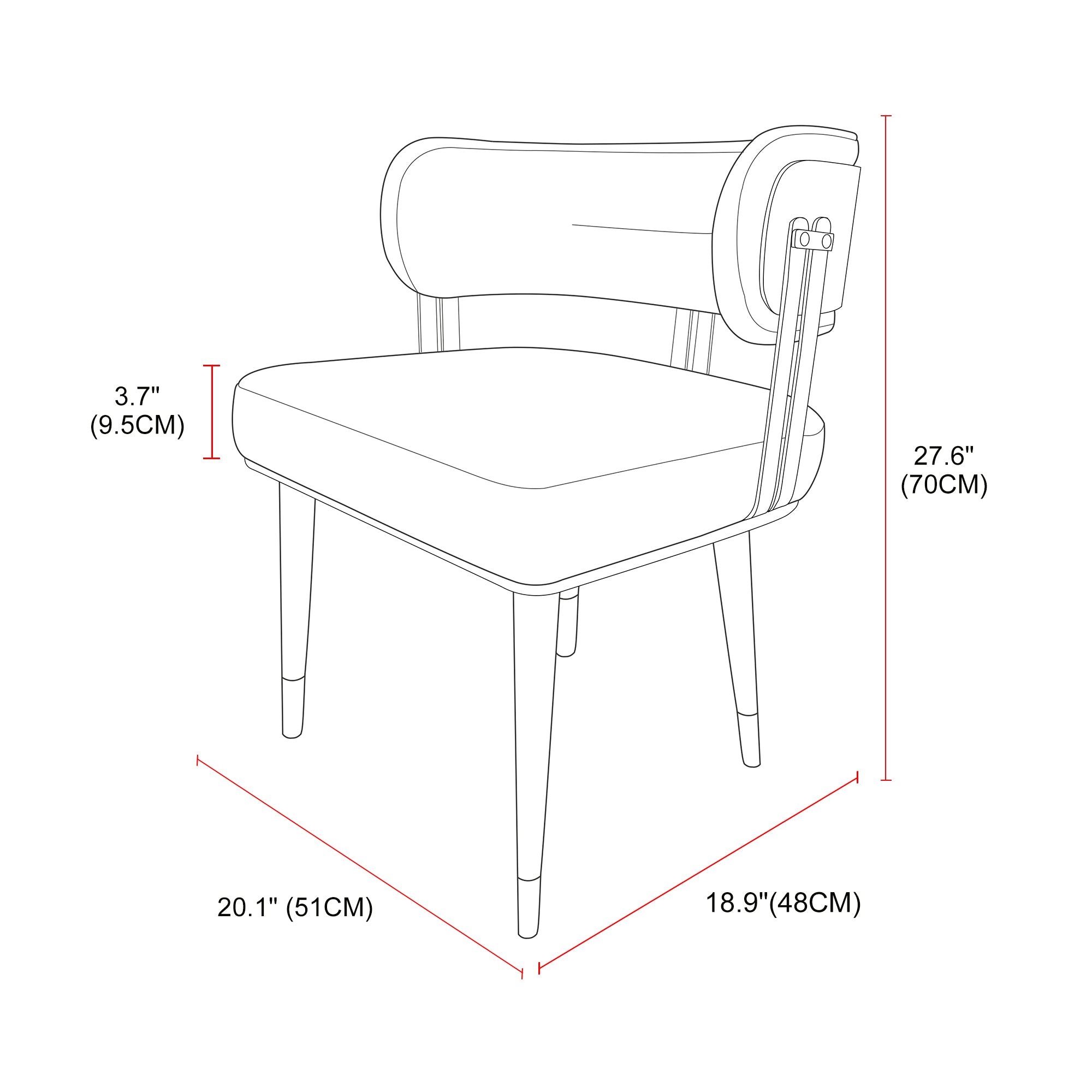 ARTPLAN Walnut Leather Dining Chair - Modern Upholstered Kitchen Chair with High-Resilience Foam Cushion, Stainless Steel Gold Frame for Dining Room, Easy Assembly