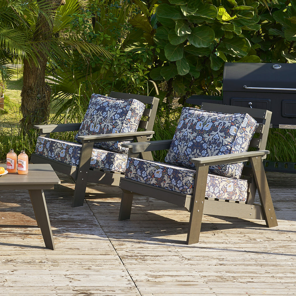ARTPLAN Deep Seat Outdoor Cushion,Set 24"x24"x6" ,18x24" Bench Outdoor Chair Cushions, Polyester Fill Back for Patio Furniture ,Square