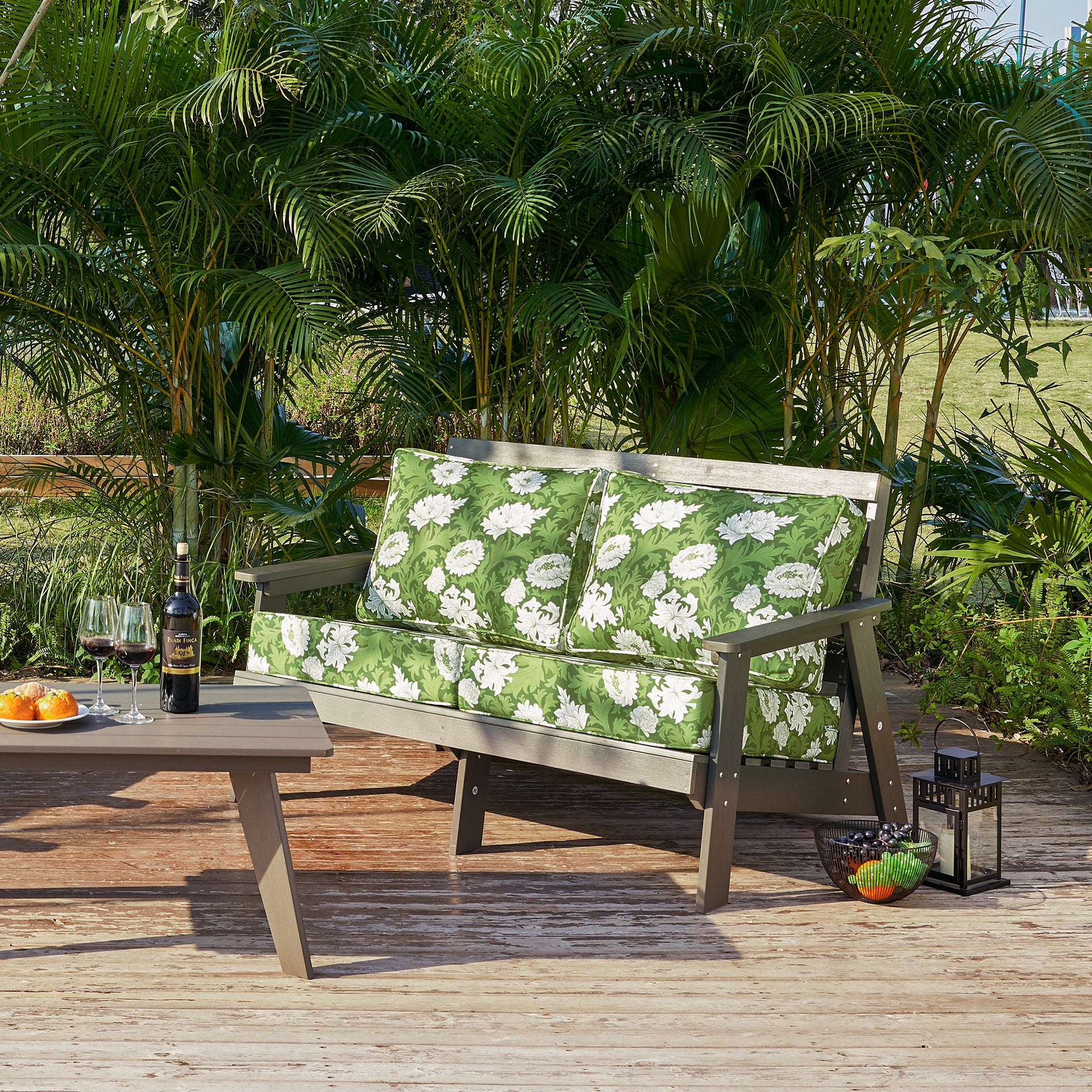 ARTPLAN Deep Seat Outdoor Cushion,Set 24"x24"x6" ,18x24" Bench Outdoor Chair Cushions, Polyester Fill Back for Patio Furniture ,Square
